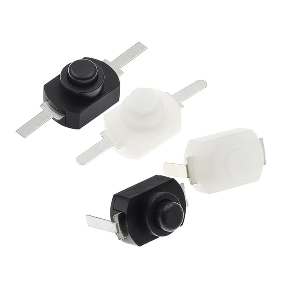 (2ชิ้น /5 ชิ้น) สวิตช์ไฟฉาย DC 30V 1A กดติด กดดับ สวิตช์สีดำ ON OFF MINI PUSH ปุ่มสวิทช์ สำหรับไฟฉาย torch