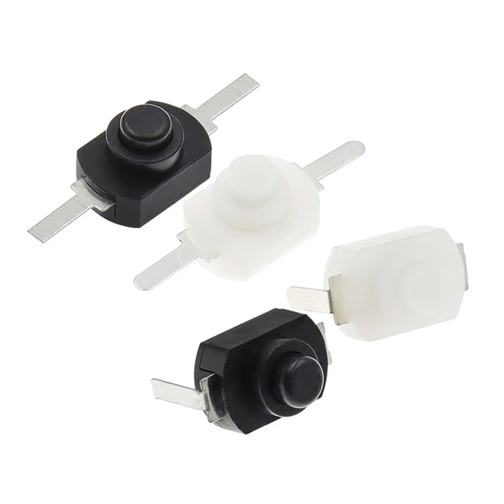 (2ชิ้น /5 ชิ้น) สวิตช์ไฟฉาย DC 30V 1A กดติด กดดับ สวิตช์สีดำ ON OFF MINI PUSH ปุ่มสวิทช์ สำหรับไฟฉาย torch