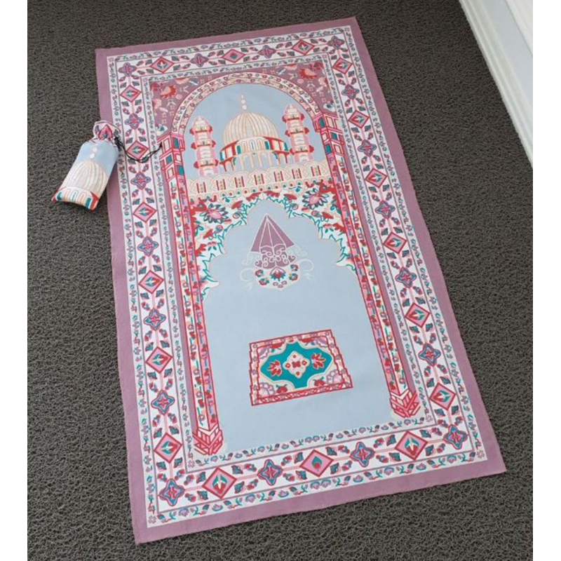 ❌อ่านให้ละเอียด❌ ผ้าปูละหมาด พกพา ลายมินิมอล ผ้า บาง รองละหมาด  prayer rug travel prayer mat sejadah