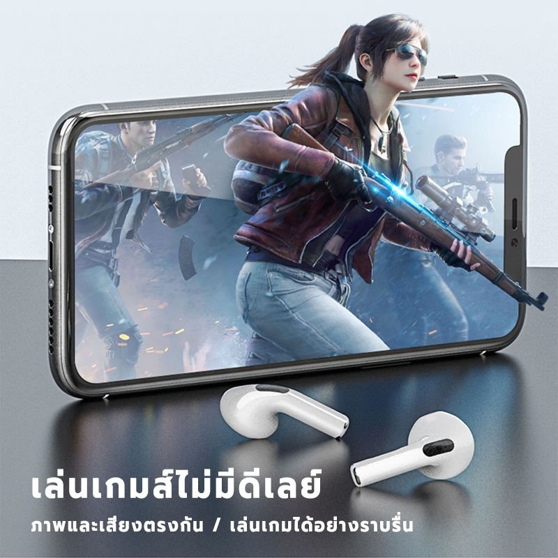JQVITEKหูฟังบลูทูธ bluetooth 5.3 หูฟังบลูทูธไร้สาย HiFi หูฟังไร้สาย Earphone สําหรับ IOS Android  SP04R