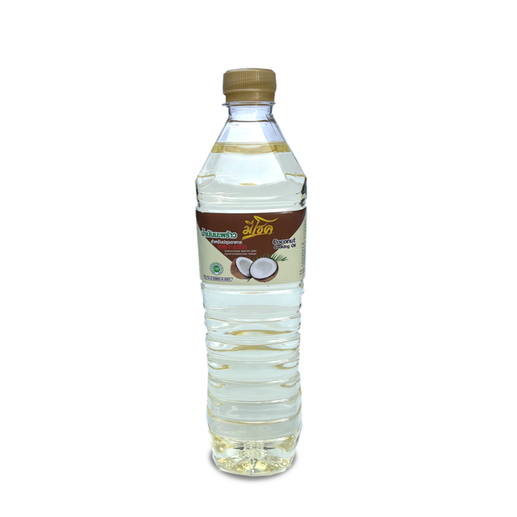 น้ำมันมะพร้าว ทำอาหาร ไม่ผ่านกรรมวิธี ไม่ผ่านวิธีRBD 1,000ml. มีโชค Meechok 100% Coconut Cooking Oil