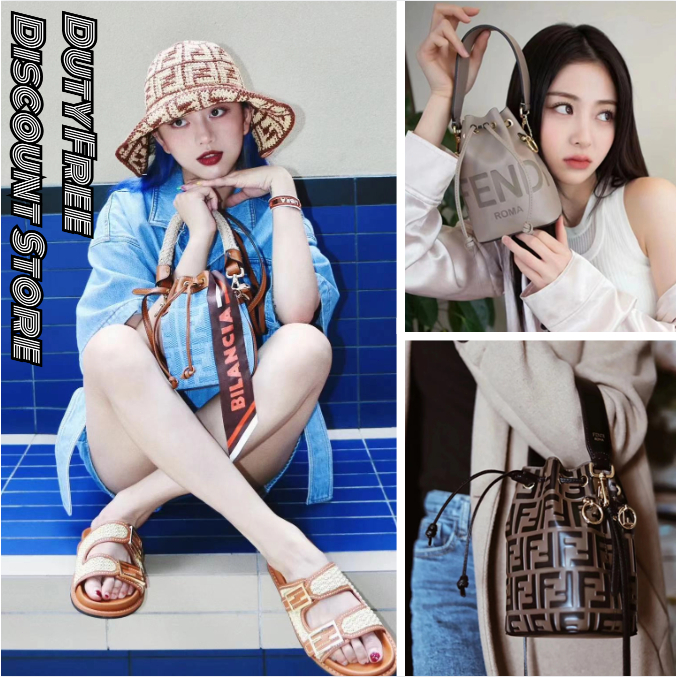 Fendi/Mon Tresor handbag/เฟนดิ/กระเป๋าทรงถัง/กระเป๋าถือ/สไตล์คลาสสิก/แท้