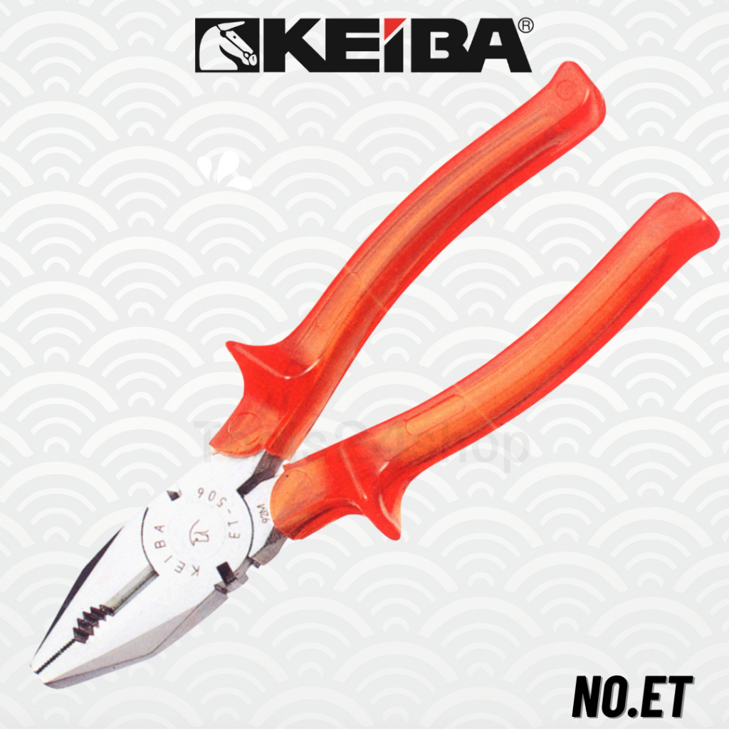 KEIBA คีมปากจิ้งจก ด้ามหนา แบบปัดเงากับชุบ ขนาด 7",8" No.ET-507,ET-508