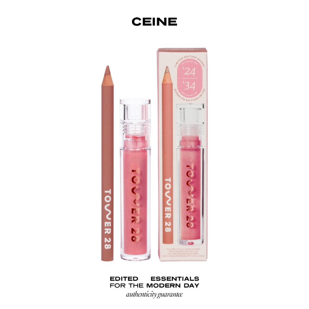 CEINE | Tower 28 Line + Shine Lip Liner and Lip Gloss Set