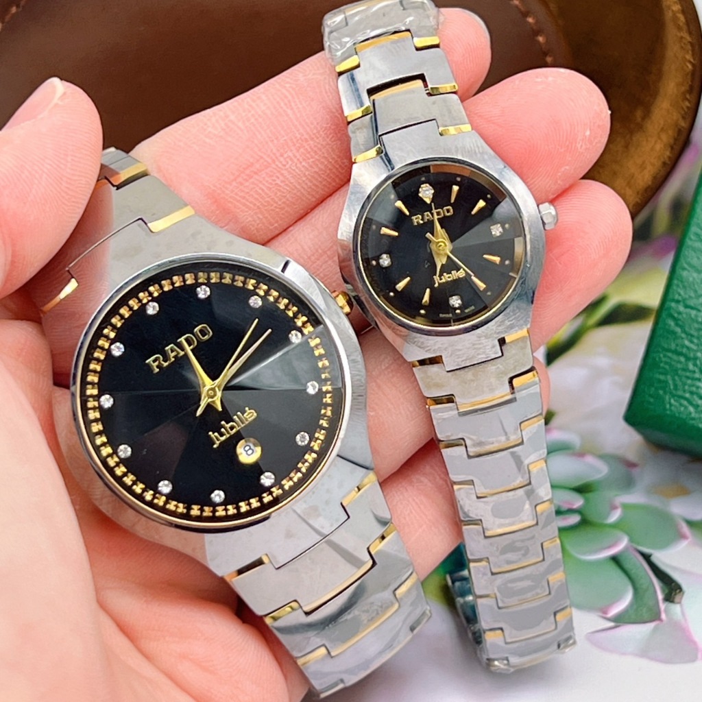 นาฬิกาข้อมือคู่รัก แบรนด์หรู งานสายสแตนเลส มีวันที่ เรียบหรู ดูแพง แถมกล่องหนังฟรี