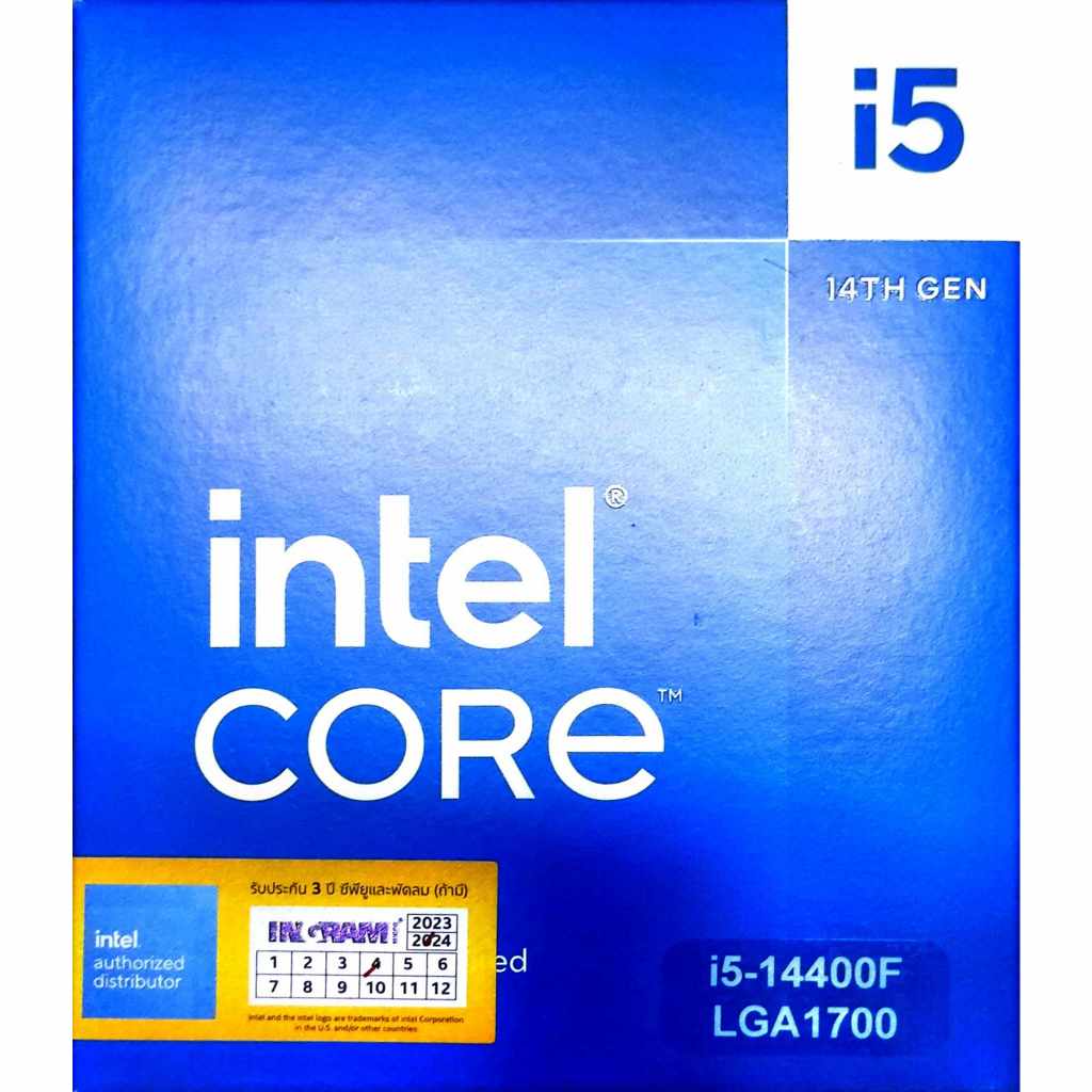CPU (ซีพียู)INTEL CORE I5 14400F มือ1 4.7 GHz 10-Core (6P+4E)/16-Threads 20MB Cache, up to 4.70 GHz 
