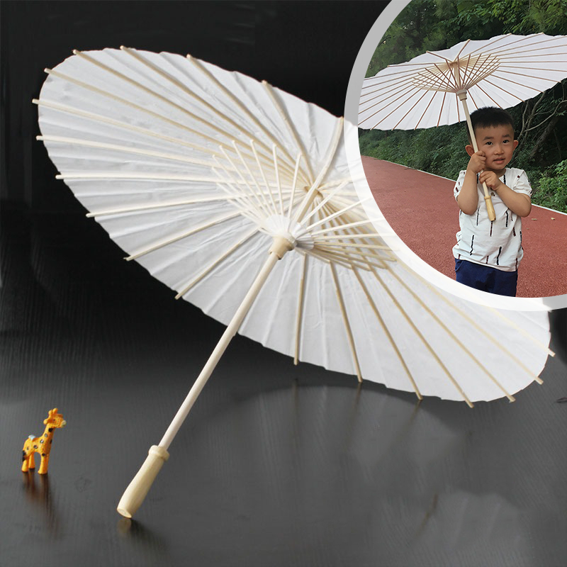 ร่มไม้กระดาษสีขาว DIY ขนาด20/60/84ซม.สไตล์จีน  Paper umbrella สำหรับตกแต่ง ถ่ายภาพ - รูปที่ 6