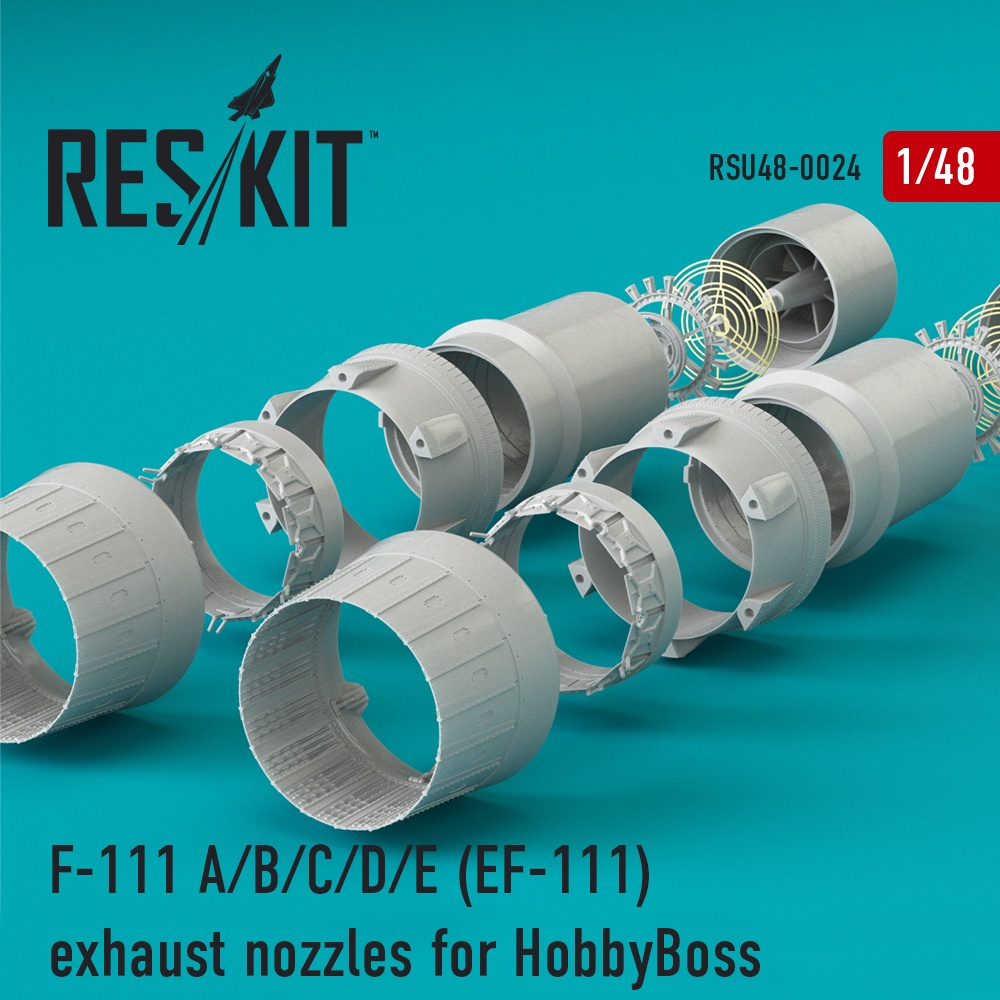 RSU48-0024 F-111 A/B/C/D/E (EF-111) exhaust nozzles for HobbyBoss KIT(1/48)