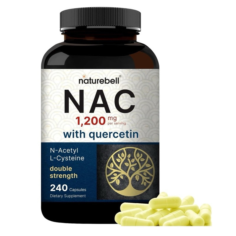 NAC 1200MG + QUERCETIN 100MG (DOUBLE STRENGTH) บรรจุ240แคปซูล (NATUREBELL)
