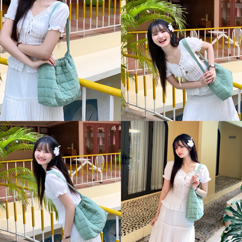 Dumpling corduroy mini bag 🥟 กระเป๋าทรงเกี๊ยว ไซส์มินิ สะพายไหล่ ผ้าลูกฟูกบุฟองน้ำ 6 สี made in Thailand พร้อมส่ง