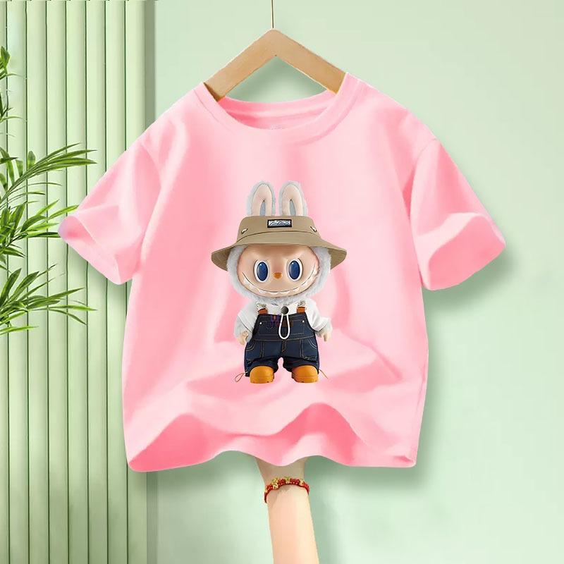 H784เสื้อยืดเด็กแขนสั่งลายLABUBU.ผ้านุ่นใส่สบายทั้งเด็กชายกับเด็กหญิง - รูปที่ 6