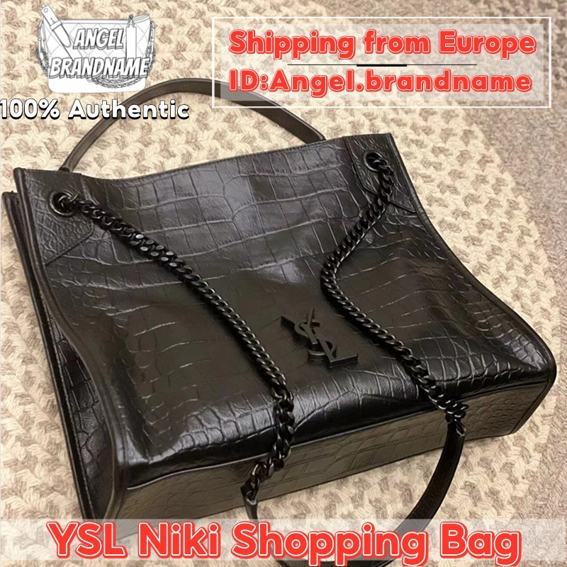 👜อีฟส์แซงต์โลรองต์ Saint Laurent/YSL Niki Shopping Bag กระเป๋า สุภาพสตรี/กระเป๋าสะพายไหล่