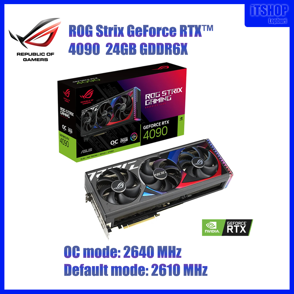 VGA(การ์ดจอ) ROG Strix GeForce RTX 4090 OC Edition 24GB GDDR6X / Warranty 3 Years