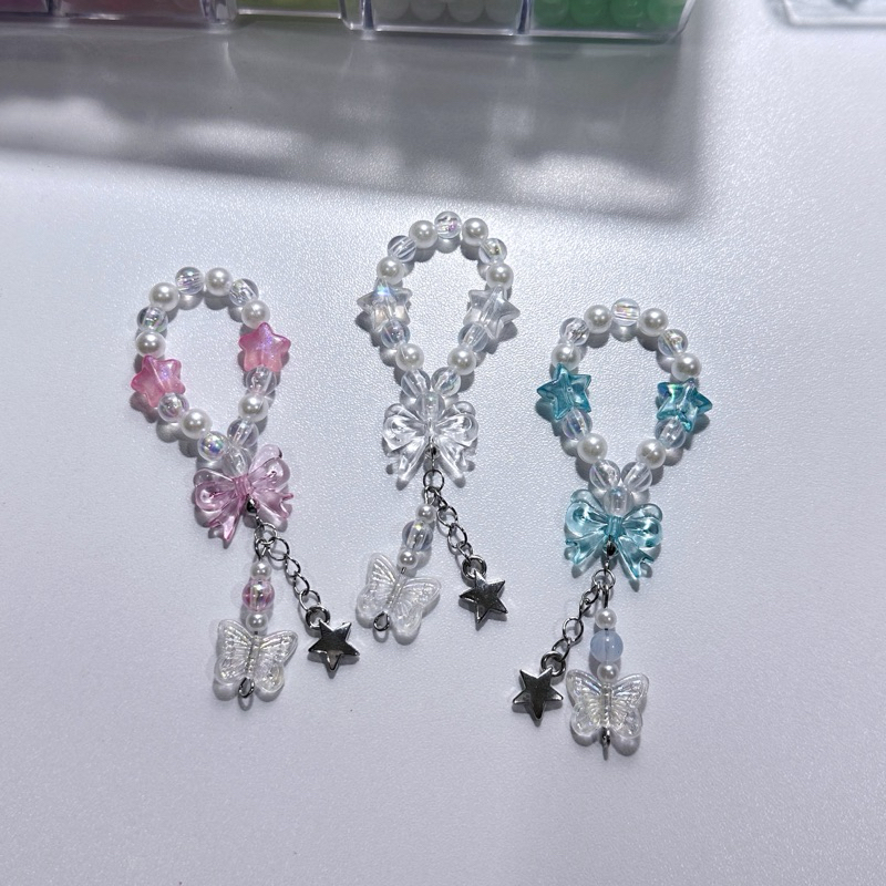 ✨สายรัดเข็มขัดนักเรียนนักศึกษา ตกแต่งจี้ผี้เสื้อ ดาว 🌟🦋