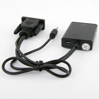 VGA to HDmi แปลงช่องเสียบVGAคอมเก่า ให้ไปเป็น HDmi รองรับความละเอียด 1080P
