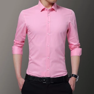 เสื้อเชิ้ต สีพื้นแขนยาว รุ่นสลิมฟิต ใส่ทำงาน ใส่เที่ยวได้ SL62