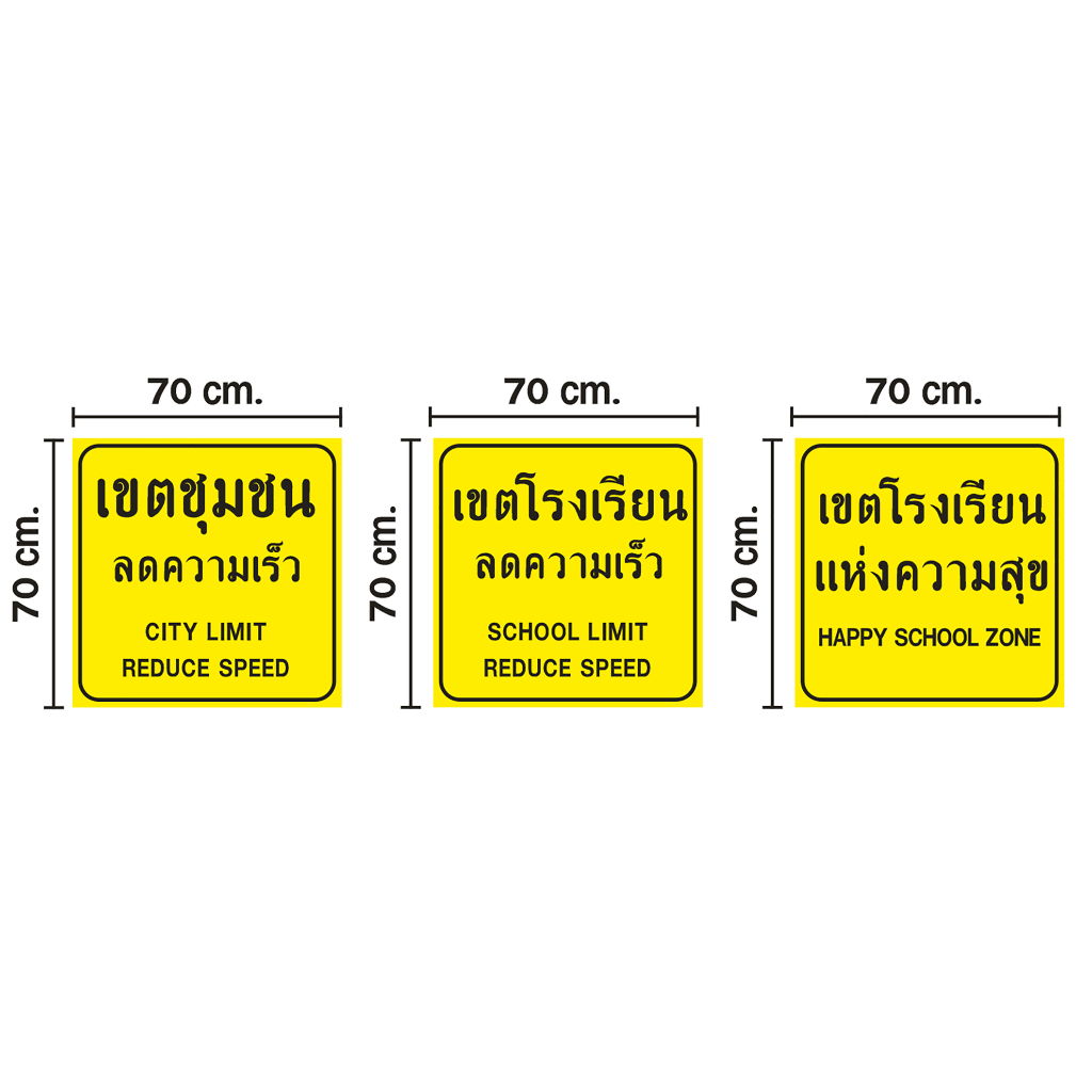 ป้ายไวนิลเขตชุมชนลดความเร็ว เขตโรงเรียนลดความเร็ว CITY รูปที่ 2