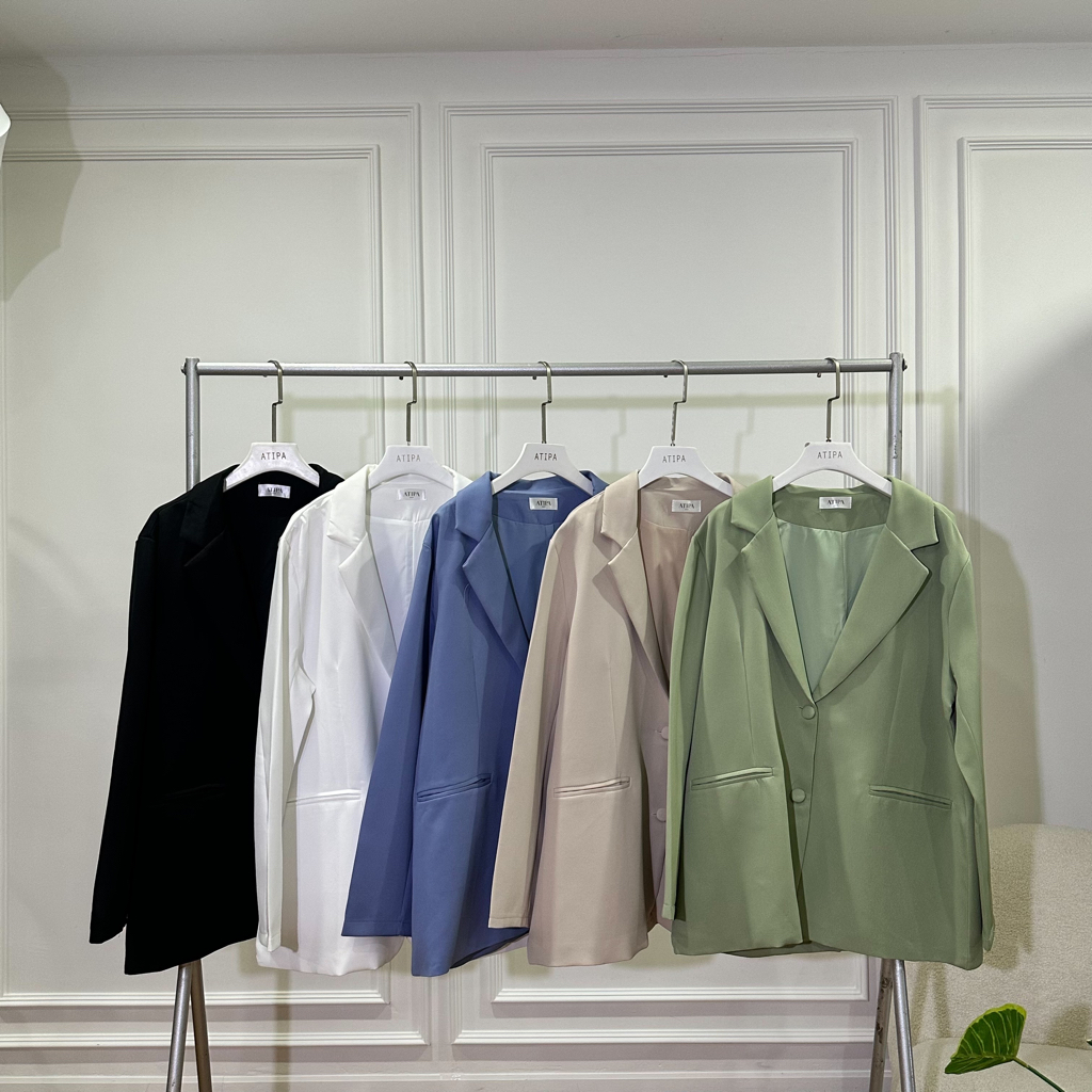 Atipashop - SUIT OVERSIZE PASTEL เสื่อสูท ทรงโอเวอร์ไซส์ มีหลายสี ราคาถูก Shopee Lazada