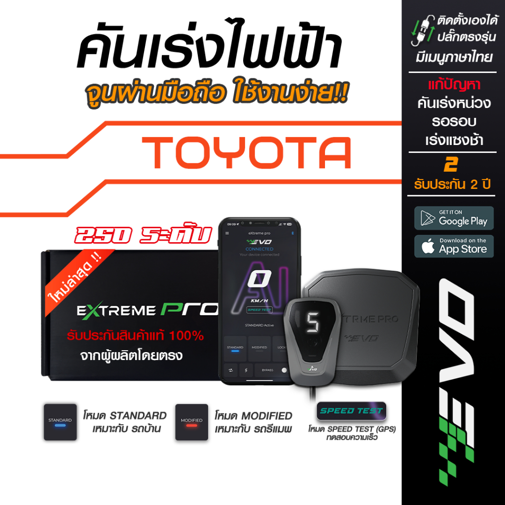 กล่องคันเร่งไฟฟ้า EVO Extreme สำหรับ TOYOTA (รุ่นขายดี)