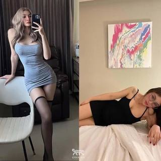 ⚡Leia spaghetti strap Mini Dress⚡ เดรสสายเดี่ยวสั้น เข้ารูป สไตล์ฝรั่ง _Gioia.991 ( #gii490 )