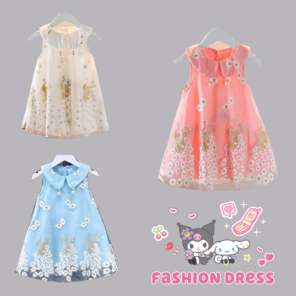 เด็กผู้หญิง เดรสผ้าฝ้ายเจ้าหญิงใหม่ เด็กผู้หญิงชุดเกาหลี