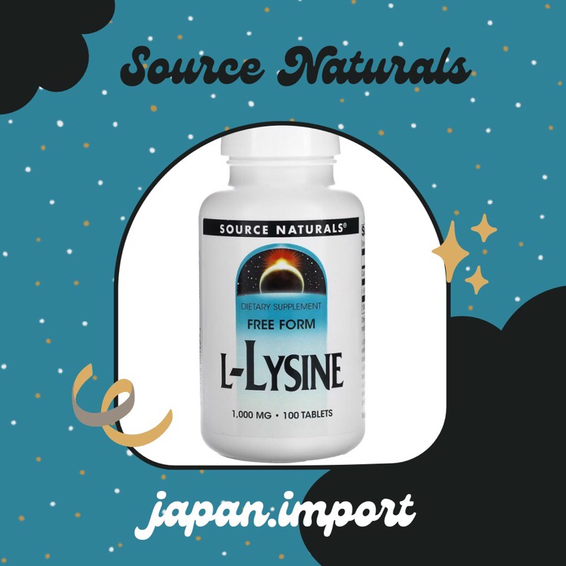 L-Lysine ไลซีน Source natural 100 tablets (พร้อมส่ง/exp.2028)