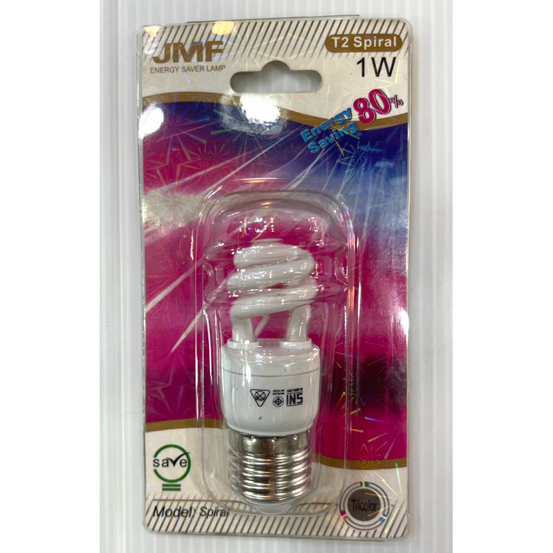 โละล้างสต๊อก หลอดประหยัดไฟทอนาโด 1W E27 แสงสีเขียว/สีฟ้า/สีแดง สูงประมาณ 8.8 cm