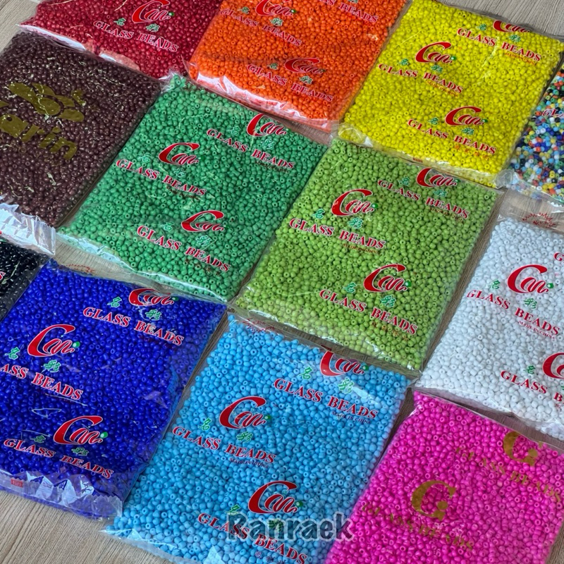 ลูกปัดเม็ดทราย ถุงใหญ่ ขนาด 3 mm 4 mm ปริมาณ 450 กรัม ( หลายยี่ห้อ )
