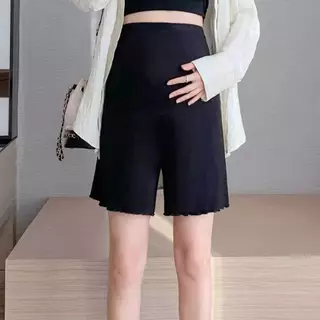 กางเกงคนท้อง ขาสั้นผ้าพริ้วสวมใส่สบาย เอวสูงคลุมปิดหน้าท้องได้อย่างดี