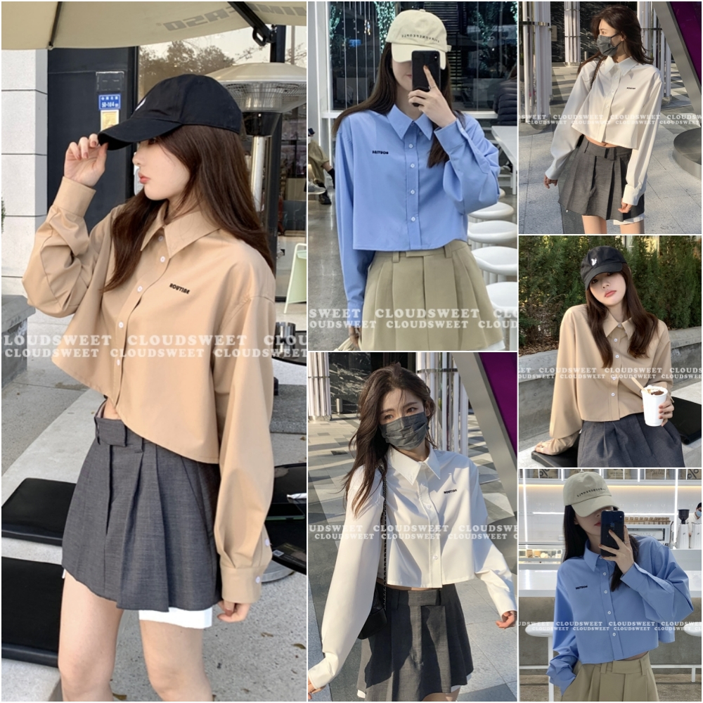 พร้อมส่ง 🎈 MC3011 🎈 เสื้อเชิ้ตแขนยาว งานครอปพอดีตัวคอปก สุดน่ารัก ผ้าคัตตอลนิ่มใส่สบาย มี3สี กำลังมาแรงในตอนนี้ ฟรีไซส์🎄