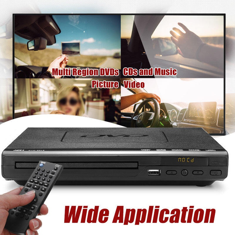 เครื่องเล่นดีวีดี เครื่องเล่นแผ่น เครื่องเล่น DVD / VCD / CD / USB 1080P เครื่องเล่นMp3 RW+HDMI เครื่องเล่นวิดีโอพร้อมสา