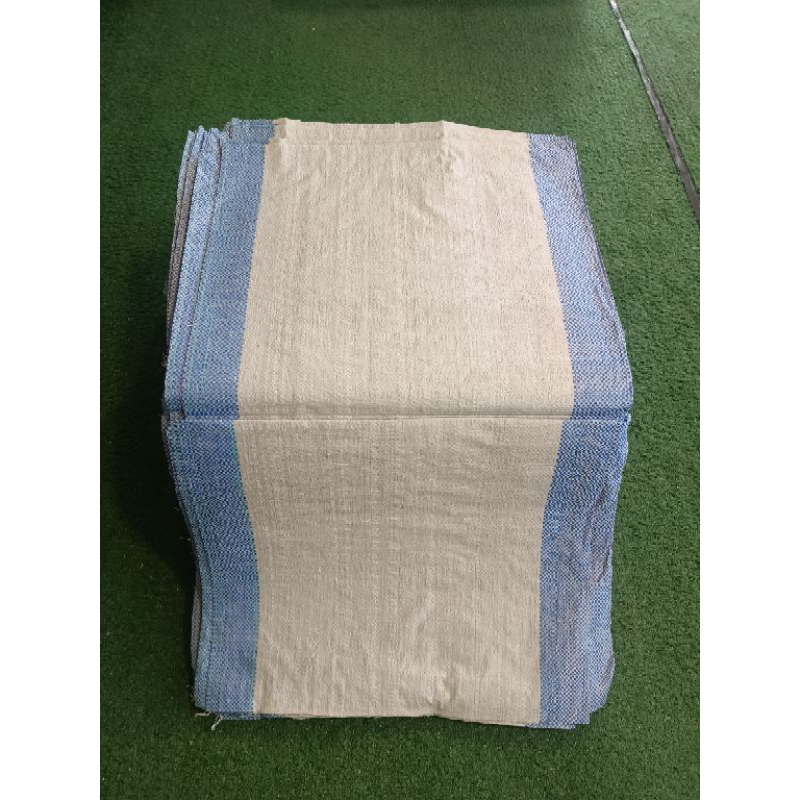 ถุงกระสอบใหม่แถบฟ้า  ขนาด 20"x36"  บรรจุ 30 kg แพ็คละ 30 ใบ💥สน