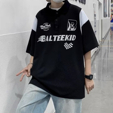 เสื้อยืดโปโล Polo shirt คอปก ทรงหลวม ผู้ชาย ใส่สบาย
