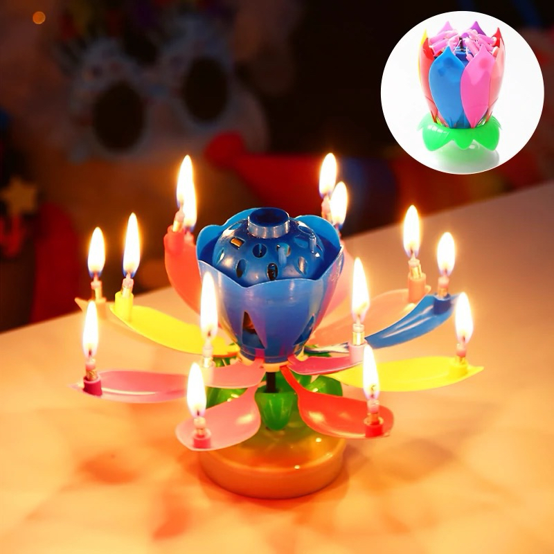 เทียนวันเกิดมีเสียงเพลง หมุนได้ Birthday candles