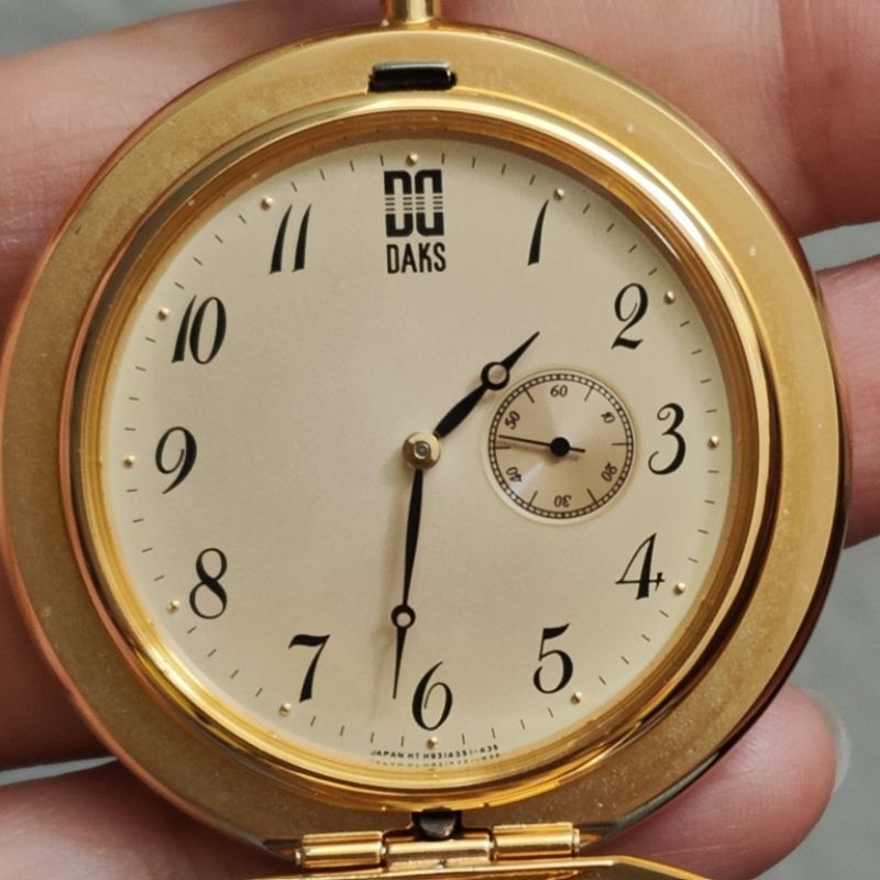 นาฬิกาวินเทจ นาฬิกาพก Pocket Watch  Daks นาฬิกาญี่ปุ่น มือสอง สภาพสวย ระบบถ่าน