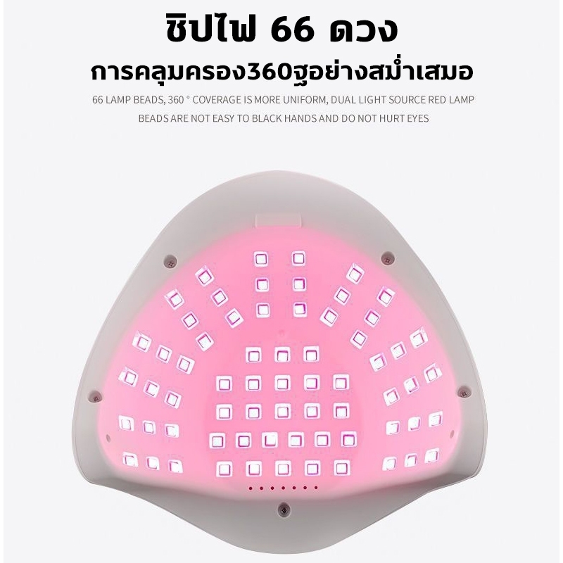 เครื่องอบเล็บ 320w ชิปไฟ72ดวง ชุดทำเล็บเจล ส่องเฉพาะเล็บ ไม่เจ็บมือ เครื่องอบเล็บเจล โคมไฟอบเล็บอัจฉริยะ แห้งเร็ว10วิ - รูปที่ 5