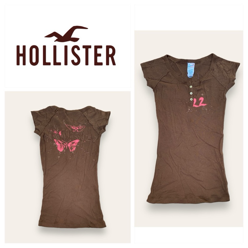 Hollister เสื้อเด็ก ผู้หญิง สีน้ำตาล รัดรูป [🔥พร้อมส่ง🔥]