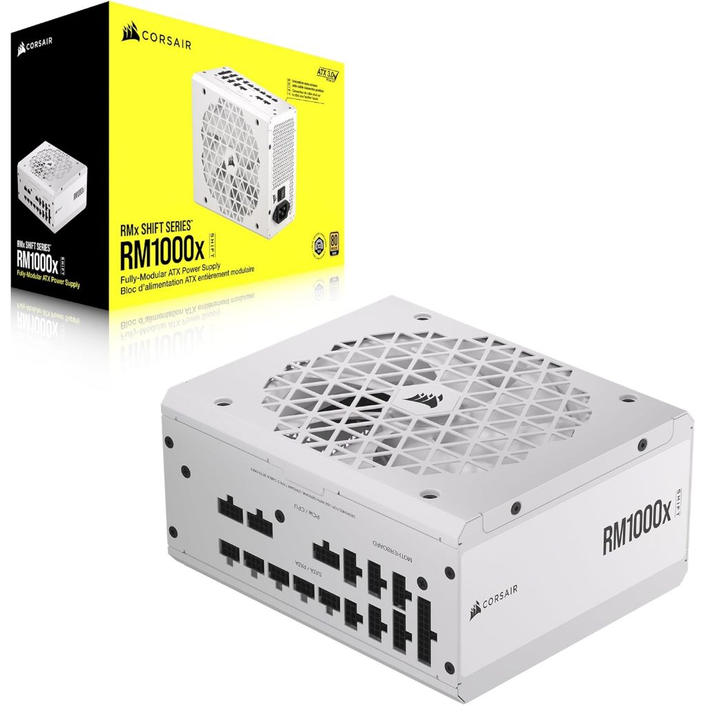 CORSAIR RM1000x SHIFT White (80 PLUS Gold) Fully Modular ATX Power Supply (CP-9020275-NA)