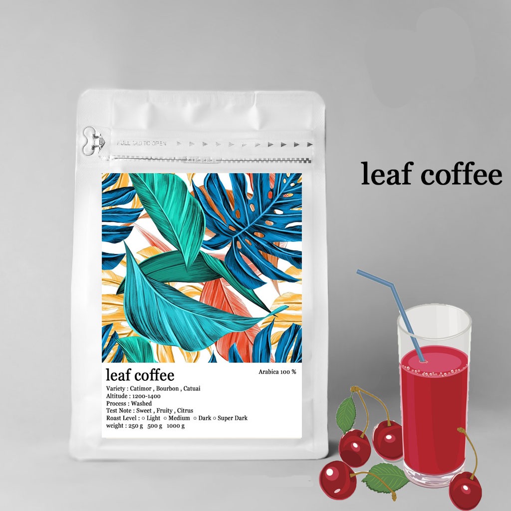 เมล็ดกาแฟคั่้ว leaf coffee รสชาติชุ่มฉ่ำ ในปากเมื่อทานเป็นเอสเพลสโซ่