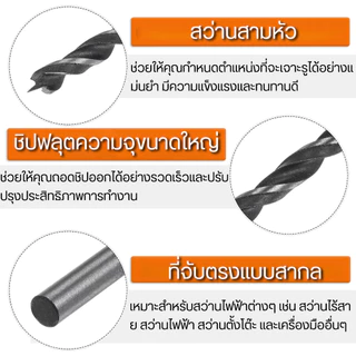 ดอกสว่านเจาะไม้ ดอกสว่านหัวเกสร ไม้ดอกสว่านตั้งสามจุดงานไม้เจาะ ดอกเจาะไม้ ชุดดอกสว่าน เจาะไม้
