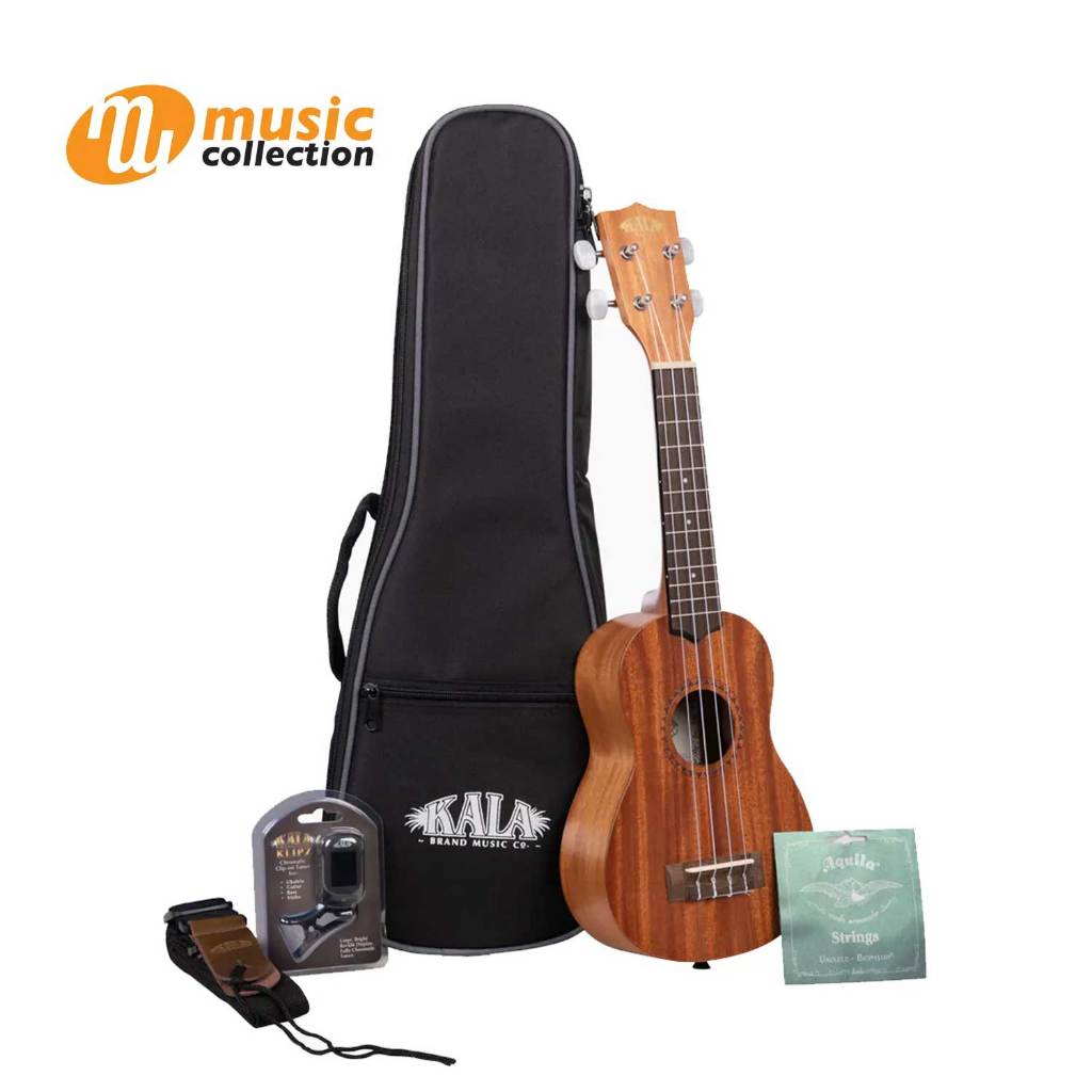 อูคูเลเล่ KALA KA-15S BNDL MAHOGANY SOPRANO UKULELE [FREE TUNER, STRAP, BAG]