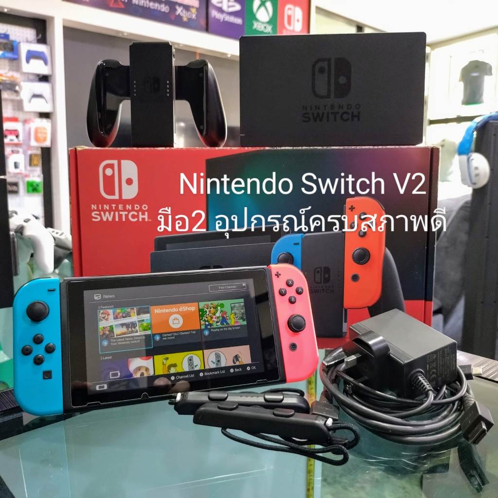 เครื่องมือ2 Nintendo Switch V2. Gen2 มือสอง (รุ่นกล่องแดง)