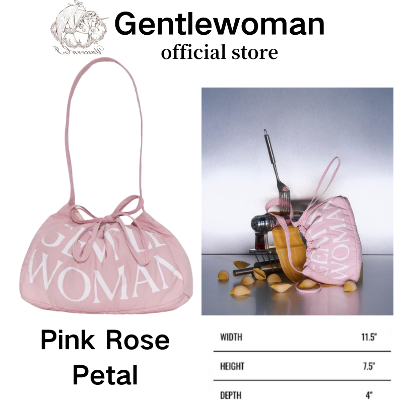 100% Gentlewoman Pink Rose Dumpling Bag Casual Letter Tote Bag กระเป๋าเกี๊ยว กระเป๋าผ้า