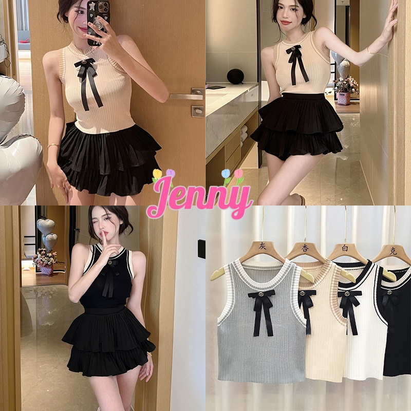 Jenny พร้อมส่ง เสื้อเซ็ท2ชิ้น เซ็กซี่ เจ้าหญิง ดูแพง เสื้อสายเดี่ยว+กระโปรงสั้น ทรงสวยไฮโซ ชุดไปทะเล ชุดคุณหนู สำหรับผู้