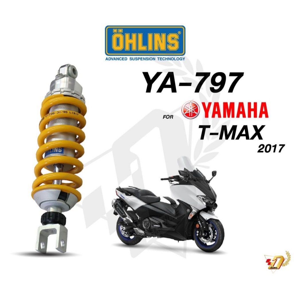 (326mm)โช๊คหลัง OHLINS YAMAHA TMAX530/TMAX560 #YA797 ของแท้ประกัน2ปีเต็มโดยตัวแทนจำหน่ายตรงDr.Bike