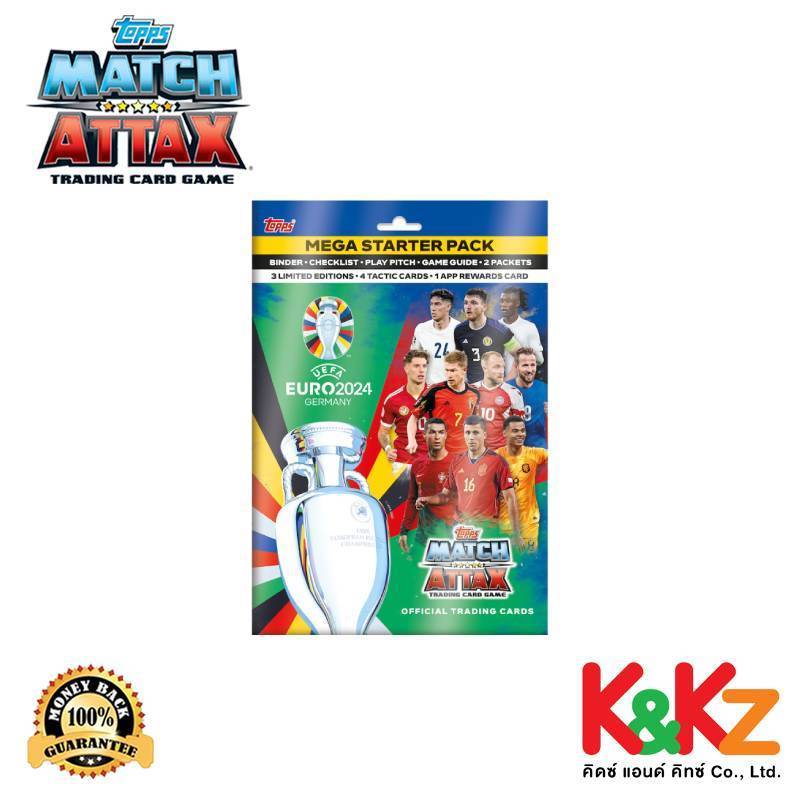 Topps EURO 2024 Match Attax Starter Pack /การ์ดแมตช์แอทแทค ฟุตบอลยูโร 2024 แฟ้มการ์ดสำหรับเริ่มสะสม