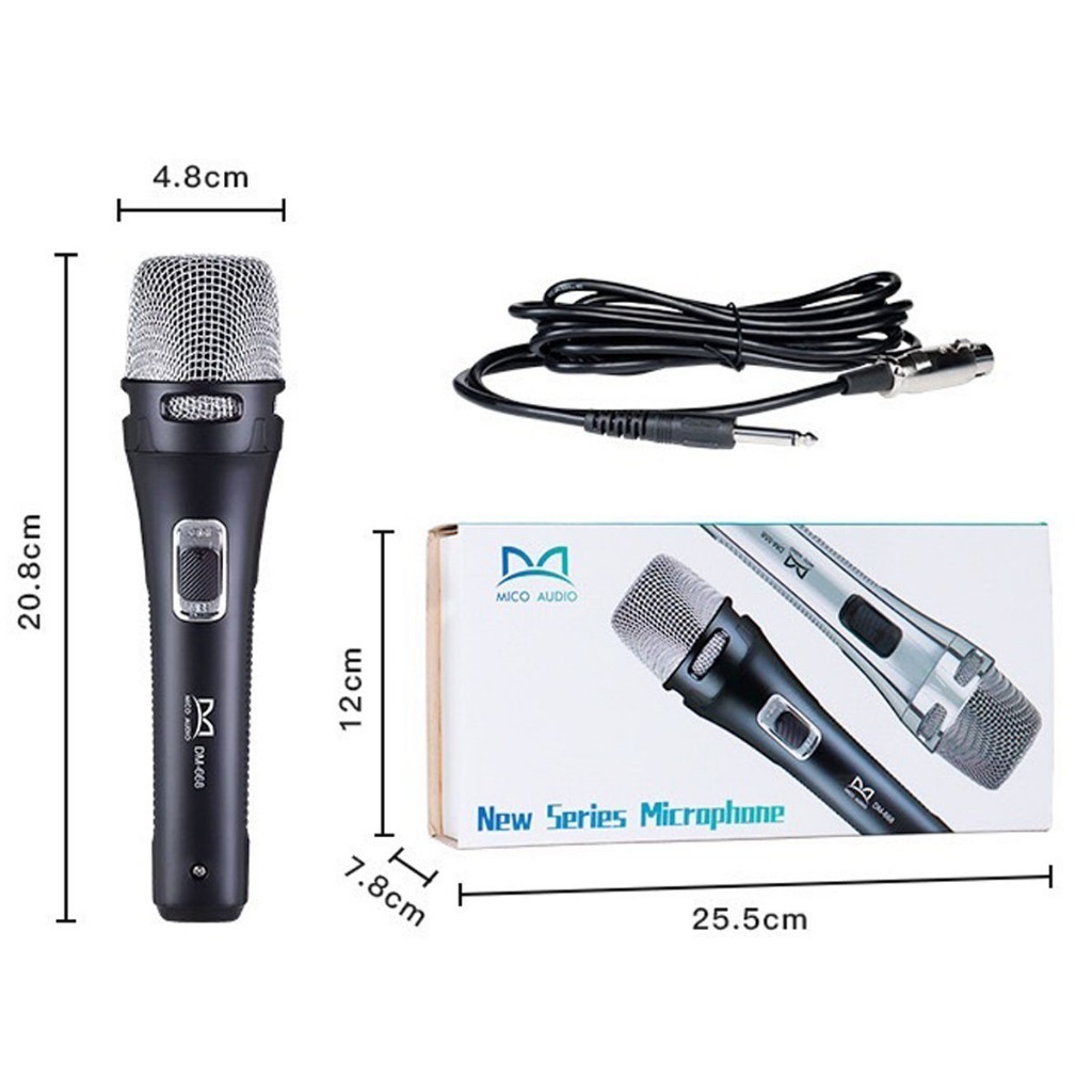 ไมค์โครโฟน ไมค์สาย ไมค์ร้องเพลง ไมค์พูด Microphone ไมโครโฟนคุณภาพสูง มาพร้อมสายยาวถึง 4 เมตร ไมโครโฟนเสียงดัง คมชัด