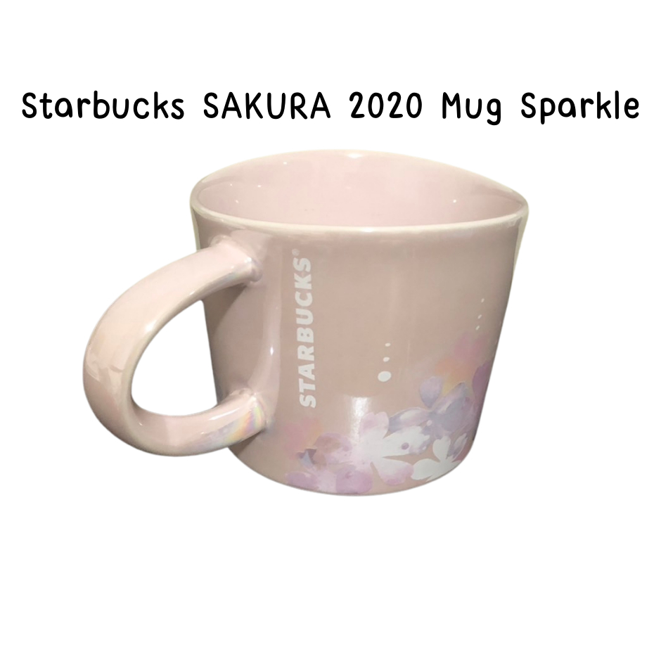 Starbucks SAKURA 2020 Mug Sparkle แก้วสตาร์บัคสีชมพูใบใหญ่ ลายดอกซากุระ