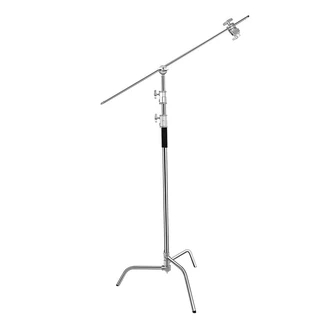 ขาตั้งไฟชนิดขาเหล็กสแตนเลสเมจิกC/Stainless steel magic leg C-Type light standปรับระดับได้ มีแขนบูม C Stand with arm boom