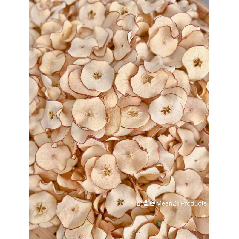 Dried Apple 🍎(แอปเปิ้ลสไลด์อบแห้ง ไม่ผสมเศษ ไม่มีน้ำตาล100%) ใช้ตกแต่งอาหาร เครื่องดื่ม สัตว์เลี้ยงทานได้